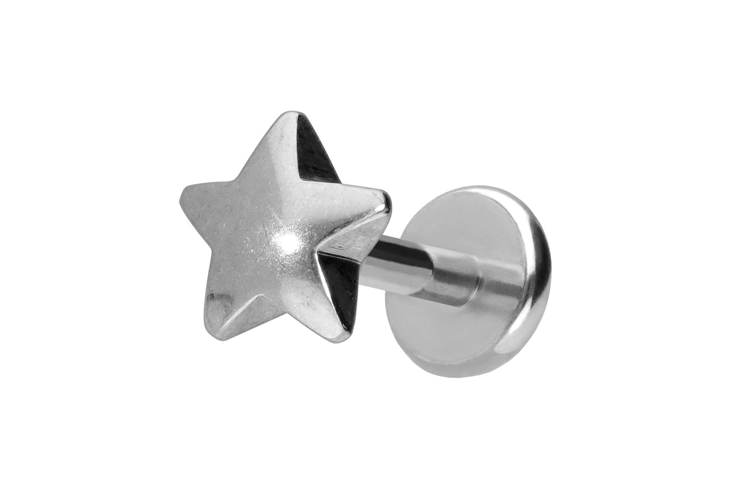 Titan Labret Piercing mit Push Fit STERN
